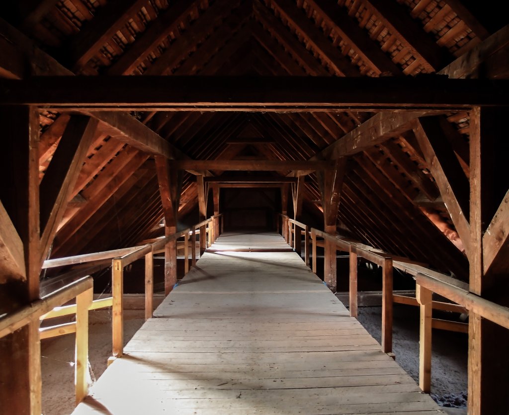 Hilbert Architektur Turnhalle Burgstrasse Erdbebenertüchtigung Dachstuhl Verstärkung, Foto Daan Koch